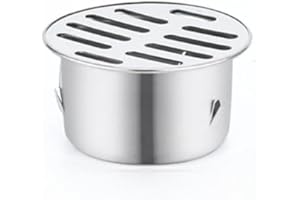 ZYWUOY Siphon De Sol Rond en Acier Inoxydable, Grille De Goutte, Filtre Anti-Encrassement, Outils De Maison pour Balcon, Cour,Siphon De Sol pour Toit, Terrasse, Jardin ExtéRieur (ø63 mm)