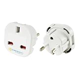 Adaptador de Enchufe de Viaje, de R.U. a Europa