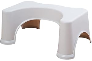 BOKIOESDE Taburete de plástico para Caca, Antideslizante, para Inodoro, Banco de baño en Cuclillas, Escritorio, Blanco