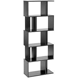 ts-ideen - Étagère design étagère haute bibliothèque étagère CD DVD rangement bois noir 160,5 x 60 cm