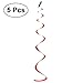 Produktbild OULII 5 stücke Deckenhänger Spiral Girlanden Wirbel Hängedeko für Hochzeit Geburtstag Baby Dusche 90cm (Rot)