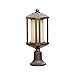 Produktbild MG LED Außensäule Licht, Retro Z Braun Landhausstil Aluminiumlegierung + Glas Lampenschirm Villa Lampe, Wasserdichtes Rost Sonnenschutzmittel, Anti-Oxidation und korrosionsbeständige Säulenlampe Neben