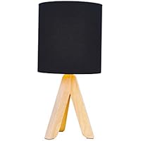 Tischleuchte Mit Holzfuss Schirm Lampe Mit Holz Stativ Leuchte