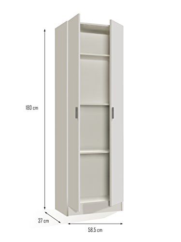 VITA - Multi Use Wardrobe 2 doors 007144O - WHITE - (185x36.5x10.3)