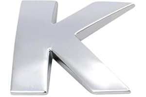 BINGOHOBBY Alfabeto in metallo 3D Auto Moto Logo fai da te Decalcomanie e adesivi Distintivi e decorazioni per auto K 2.5CM Argento