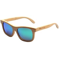 Iwood Handcrafted Moda de bambú Natural Marcos Verde lente polarizada Gafas de sol de madera