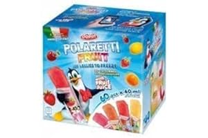 GENERIC Dolfin Polaretti Fruit Juice, Freezer Pops, Ice Lollies to Freeze, Pack of 60x40ml Summer Treats,