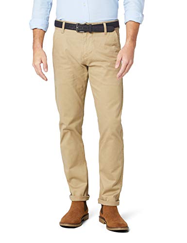 Dockers Alpha Original Khaki Slim Tapered-Stretch Twill Pantalones, Marrón (New British 0432), 40W / 34L para Hombre