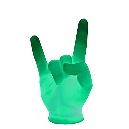 Akku LED Rock-Faust Metal Hand Punk Rock Hand mano cornuto – Pommesgabel Devils Horns ca 31 (B) x 24 (T) x 52 (H) cm - 4