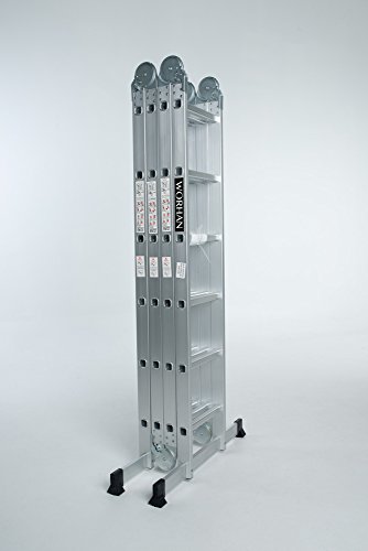 LEITER MEHRZWECKLEITER ANLEGELEITER STEHLEITER 670cm AUS ALUMINIUM 6.7 M VIELE FUNKTIONEN MIT STABILISIERUNG KS6.7 - 4