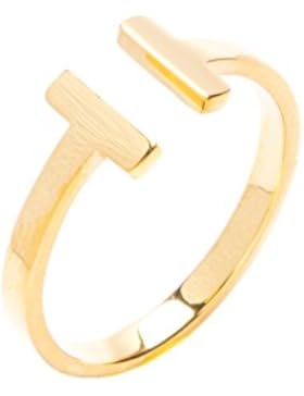 Happiness Boutique Damen Offener Wrap Ring in Gold | Titan Ring Minimalist Schmuck mit Gold Plattiert