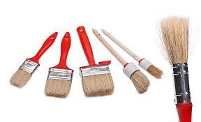 ROLLER Pinsel-Set - rot - 5-teilig - Naturborsten