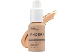 ABRUS® - Foundation, Full Coverage Foundation, Soft Matte, Foundation Makeup Flawless Cream Smooth Long Lasting 24HR Waterproof and Blendable 30ml (#104 Buff Beige)