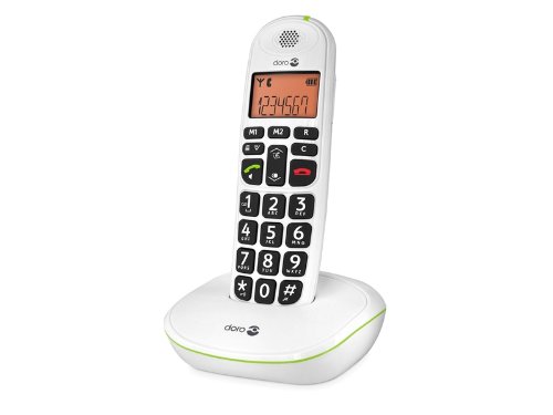 Doro Phone Easy 100W - Teléfono fijo inalámbrico con teclas extra grandes, color blanco (importado)