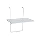 Produktbild greemotion Balkonklapptisch Mykonos weiß, robuster Balkontisch aus pulverbeschichtetem Stahl, klappbarer Hängetisch, Ablagetisch mit Höhenverstellung, Maße: ca. 40 x 60 x 65 cm