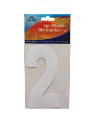 2 Große Nummern Für Mülltonnen Selbstklebend Aufkleber Weiße Nummer -2 - 2