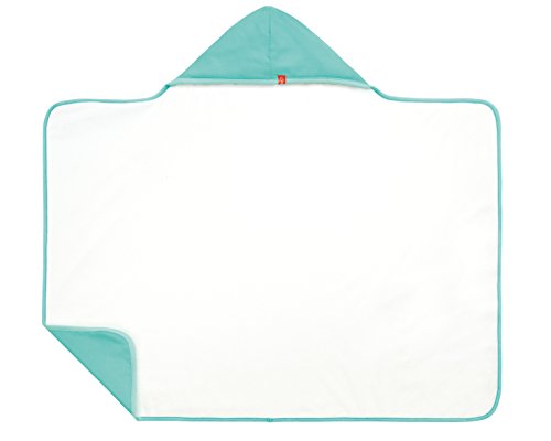 Preisvergleich Produktbild LÄSSIG Baby Kinder Kapuzenhandtuch Wendbar Sandabweisend Frottee Strandtuch Badetuch Kapuzenshirt UV-Schutz 50+ / Hooded Towel, Größe 0-24 Monate, aqua