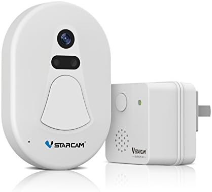 VStarcam D1 Portable Wireless Door Camera Smart Home Chime Alert System Doorbell WiFi Extender,1 Remote Button and 1 Plug-in Receiver Kit