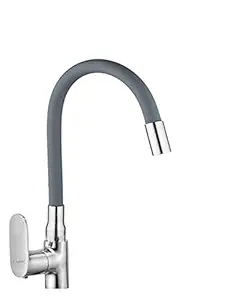 Aquieen Flexi Series Swan Neck with Flexible Spout Basin Tap Cuff - Grey