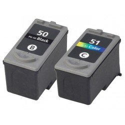 CANON Pack PG50   CL51 Cartouches compatibles - Noir Cyan Magenta Jaune