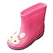 Produktbild Deloito Kleinkind Wasserschuhe für Kinder Gummistiefel Jungen Mädchen Zeichentrickfilm Tiere Regenstiefel (Rosa,25 EU)