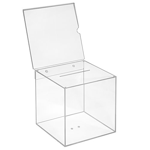 Zeigis® - Scatola in vetro acrilico, 200 x 200 x 200 mm con coperchio 210x210, trasparente.