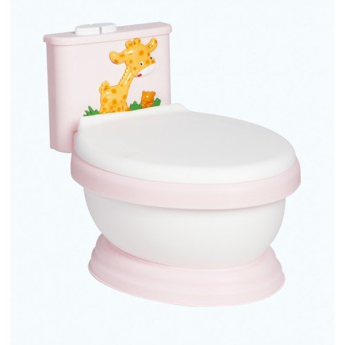 Happy Way - Orinal musical con tapa y cisterna jirafa rosa