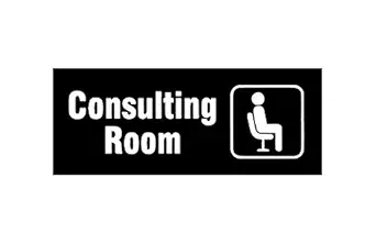 SIGN EVER Consulting Room Sign Board With Double side adhesive tape-Vinyl Sticker With Forex Board-(Black White 10X4 inch) Hospital,Clinic,Dental Care, Medical,Treatment