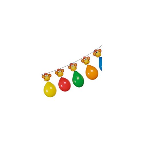 Susy Card 11347739 - Luftballon-Girlande, Monkey, 13 teilig, bunt