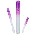Eggsnow 3PCS Nail files With Case,Crystal Nail File for Manicure and Pedicure,Large ,Medium & Small Glass Nail File Set With Case-Pink
