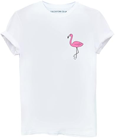 Tricky Ink Flamingo Pocket White T-Shirt Pink Hipster Blogger Fashion Summer