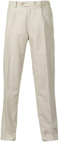 Alexanders of London Single Pleated Linen Trousers - Beige - Size 38/34