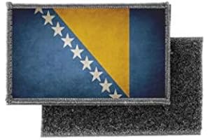 AKACHAFACTORY Flag Patch Printed Badge Country Vintage Bosnia