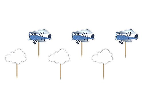 Cupcake und Kuchendeko Typ Flugzeug 6 Stück