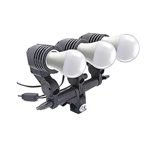 HIFFIN 20W Bulb Photography Studio Swivel 3 Lamp Bulb Holder E27 Socket Flash Swivel Adapter for Photo Video Studio Softbox Video Light - Black