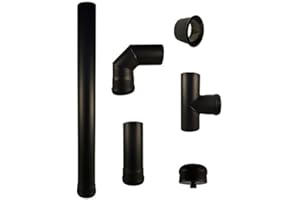 Pelletrohrset 80 mm Durchmesser schwarz AdoroSol Vertriebs GmbH Pelletofen Anschluss-Set 80