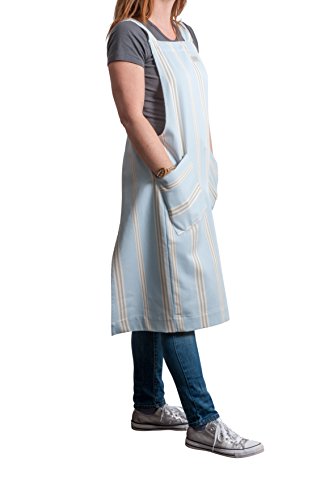 Organic Cross Over Apron - Eastnor (Blue Stripe)
