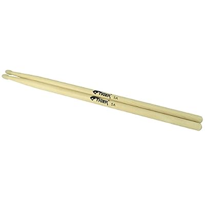 Tiger TDA86-5A Baguettes pour Kit de Batterie avec Pointe en Nylon - Érable - 5A