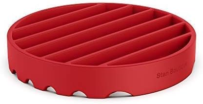 Stan Boutique Pressure Cooker Trivet - Steamer Rack - Roasting Pan Rack, Nonstick Silicone for Easy Cleaning - 7" Red