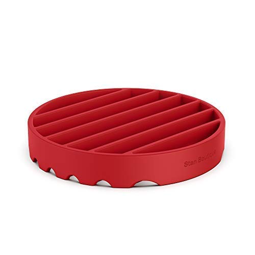 Stan Boutique Pressure Cooker Trivet - Steamer Rack - Roasting Pan Rack, Nonstick Silicone for Easy Cleaning - 7" Red