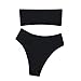 Price comparison product image TIREOW Women Sexy Bikini Swimwear Set Strapless Swimsuit High Leg Bathing Suit Beacher (S, Black)