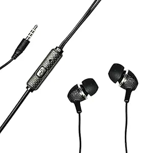 UWANTO CP-5 BassBuds Wired In Ear Earphone with Mic (Black)