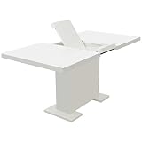  Festnight Mesa de Comedor Centro Extensible Blanco 120 x 80 x 75 cm