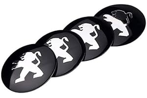SANNITOU 4 Pack de Autocollants de Capuchon de Roue pour Peugeot 308 2008 107 5008 206 3008 56mm,Autocollant de Capuchon de Jante de Pneu,Capuchon de Moyeu,Autocollant de Badge