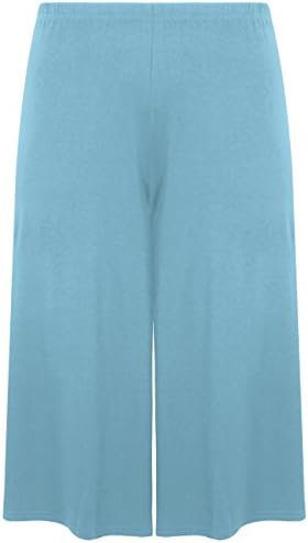 MISS n MAM New Ladies Women Pull On Soft Jersey Culottes Standard &amp; Plus Sizes 14-26 (20, Sky Blue)