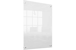 Nobo Pizarra Blanca de Pared, Borrado en Seco, Tablero de Notas Sin Marco, Oficina y Hogar, Incluye Rotulador, Transparente, 600 x 450 mm, 191561