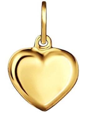 CLEVER SCHMUCK Goldener Anhänger kleines Herz 8 mm beidseitig plastisch gewölbt glänzend 333 GOLD 8 KARAT