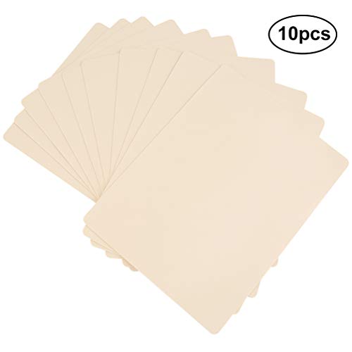 Pretty See Pelle per Tatuaggi in Bianco Pelle Bifacciale Practice per la Pelle Microblading Portatile Pelle per Principianti ed Esperti Tatuatori,Set di 10,Bianco Crema