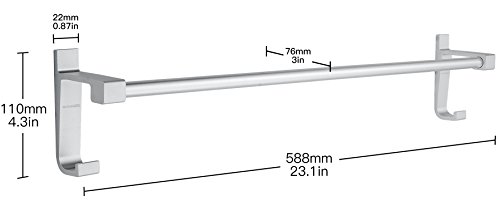Wangel Handtuchstange Handtuchhalter ohne Bohren 60cm, Patentierter Kleber + Selbstklebender 3M-Kleber, Aluminium, Matte Finish - 6