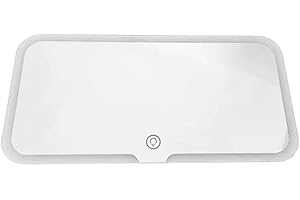 VQEOEOT Espejo Parasol Coche, LED Espejo de tocador para coche, Recargable Espejo para Coche con 3 modos, Espejo Visera Coche con Luz, Espejo Maquillaje con Luz para Coche, para coches